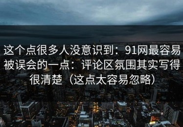 这个点很多人没意识到：91网最容易被误会的一点：评论区氛围其实写得很清楚（这点太容易忽略）