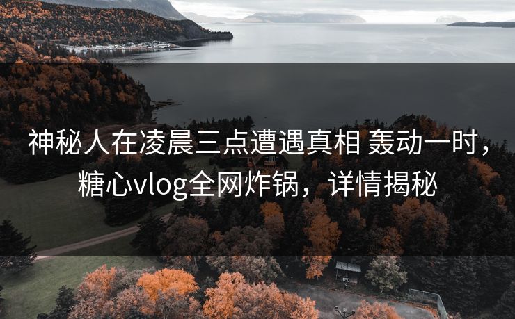 神秘人在凌晨三点遭遇真相 轰动一时,糖心vlog全网炸锅,详情揭秘 神秘人在凌晨三点遭遇真相 轰动一时,糖心vlog全网炸锅,详情揭秘