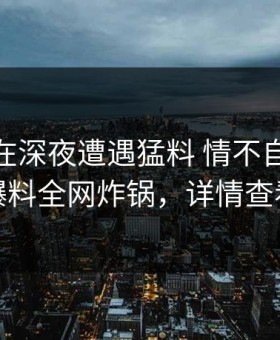 神秘人在深夜遭遇猛料 情不自禁，51爆料全网炸锅，详情查看