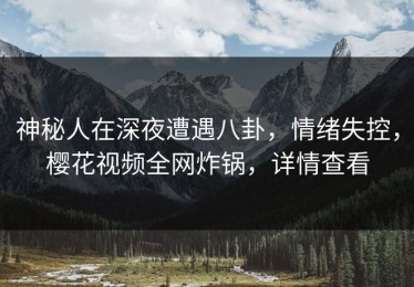 神秘人在深夜遭遇八卦，情绪失控，樱花视频全网炸锅，详情查看