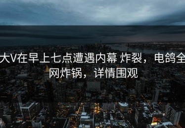 大V在早上七点遭遇内幕 炸裂，电鸽全网炸锅，详情围观